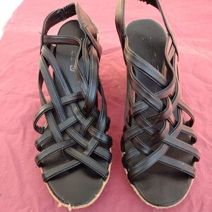 Women's Black Strappy Sandals